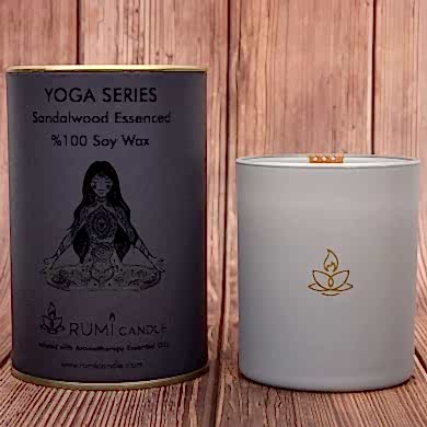 Rumi Candle Yoga Mumu Serisi Soya Mum Soya Wax Ahşap Fitil Lüx Mum Kokulu Aromaterapik Esansiyel Mum