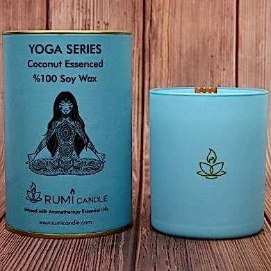 Rumi Candle Yoga Mumu Serisi Soya Mum Soya Wax Ahşap Fitil Lüx Mum Kokulu Aromaterapik Esansiyel Mum