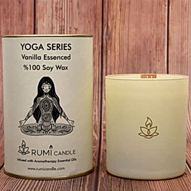 Rumi Candle Yoga Mumu Serisi Soya Mum Soya Wax Ahşap Fitil Lüx Mum Kokulu Aromaterapik Esansiyel Mum